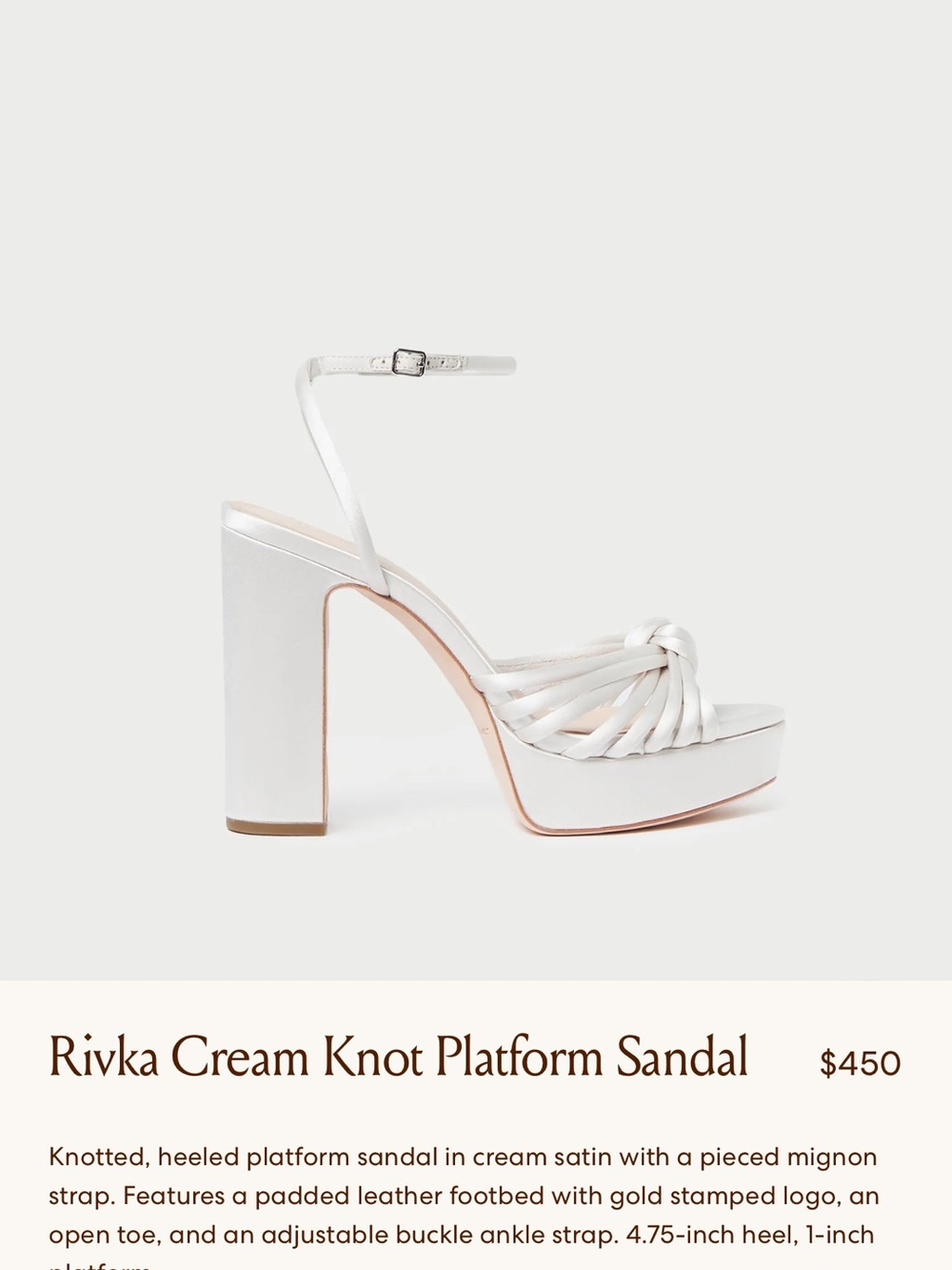 Loeffler Randall White Knotted Platform Sandal